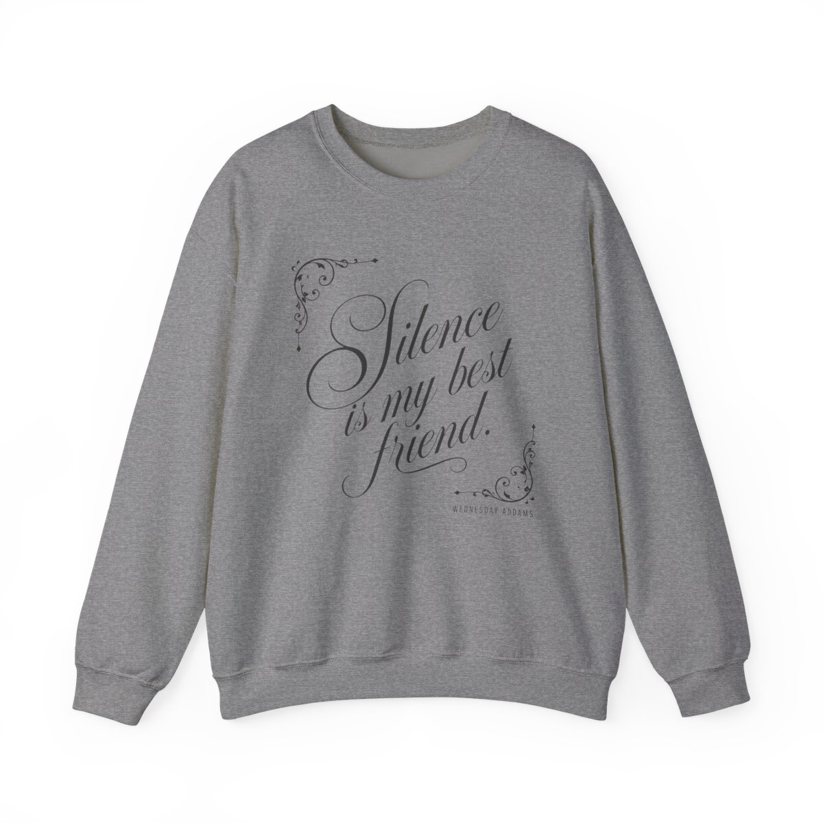 Wednesday "Silence is my best friend." Crewneck - alternate angle 2, merchandise