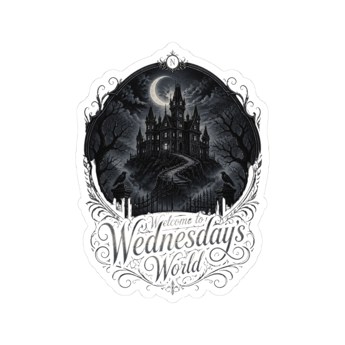 Wednesday "Welcome to Wednesday" Sticker - alternate angle 1, merchandise