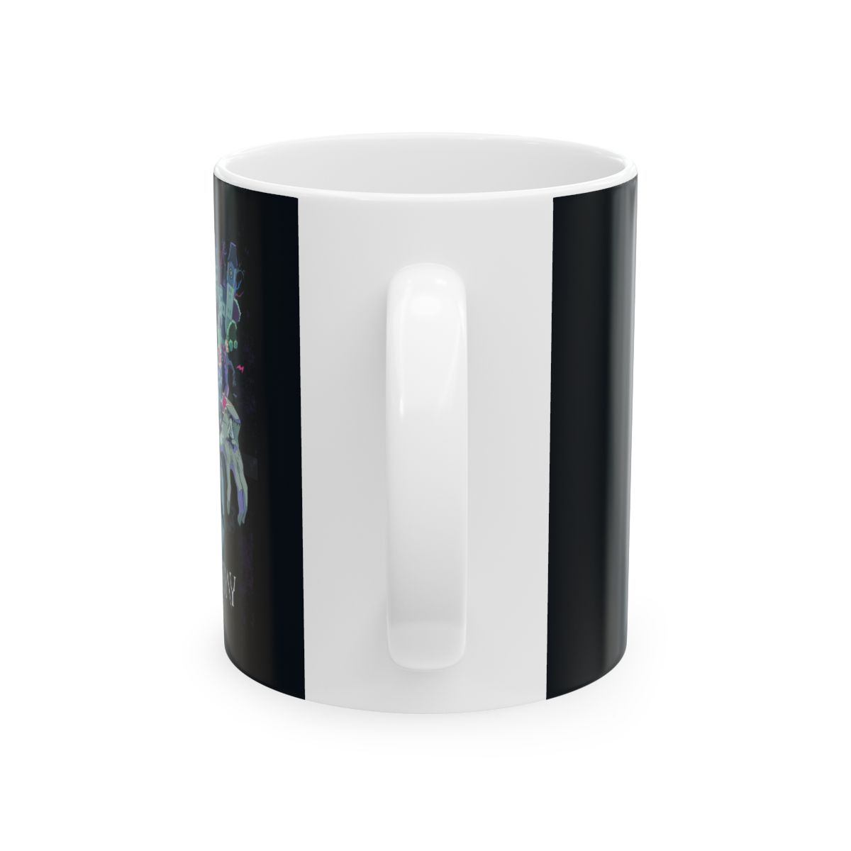 Vibrant Neon Jellyfish Mug | Ceramic Coffee Cup | Wednesday Merch - alternate angle 2, merchandise