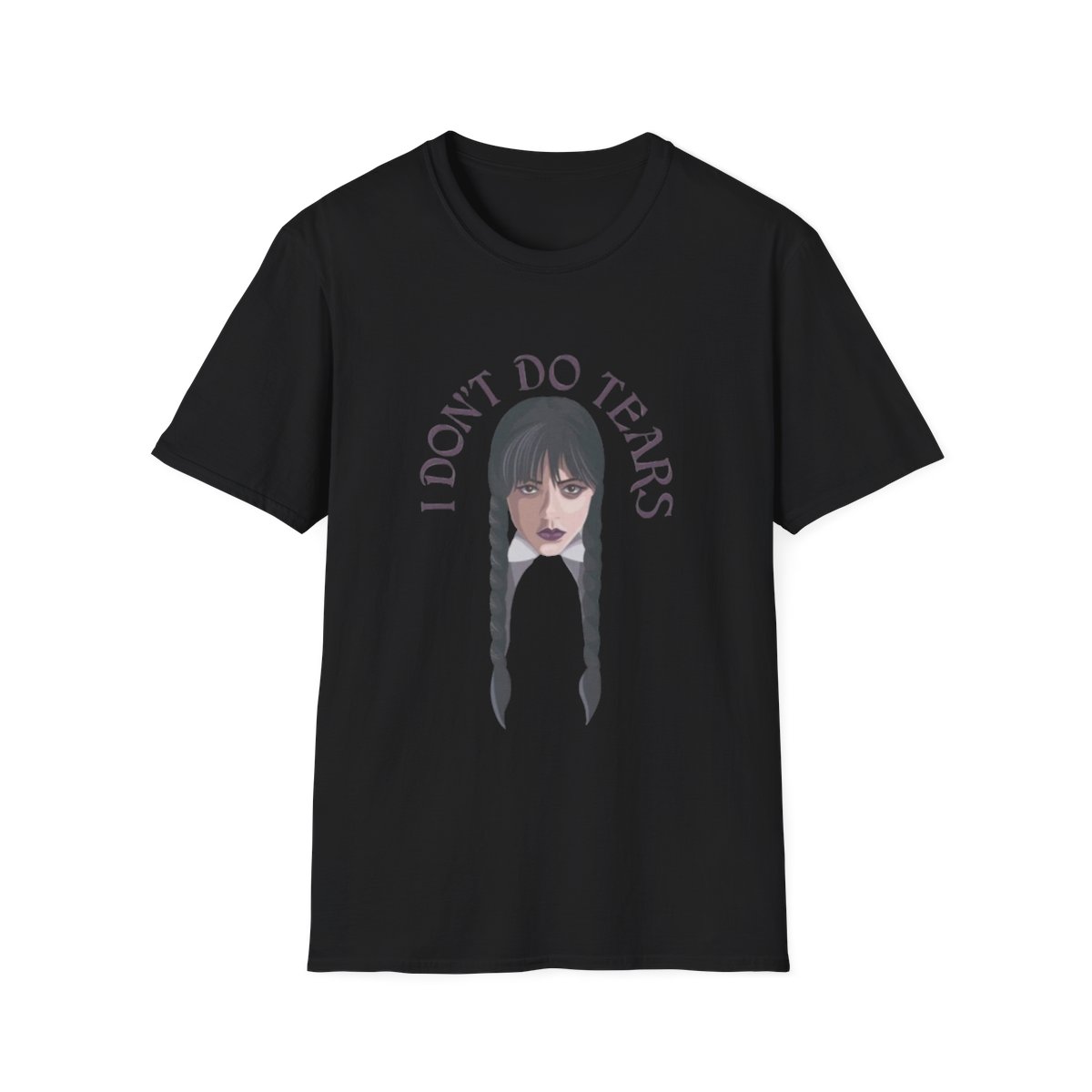 I Don't Do Tears T-Shirt | Goth Portrait Tee | Wednesday Merch - alternate angle 2, merchandise