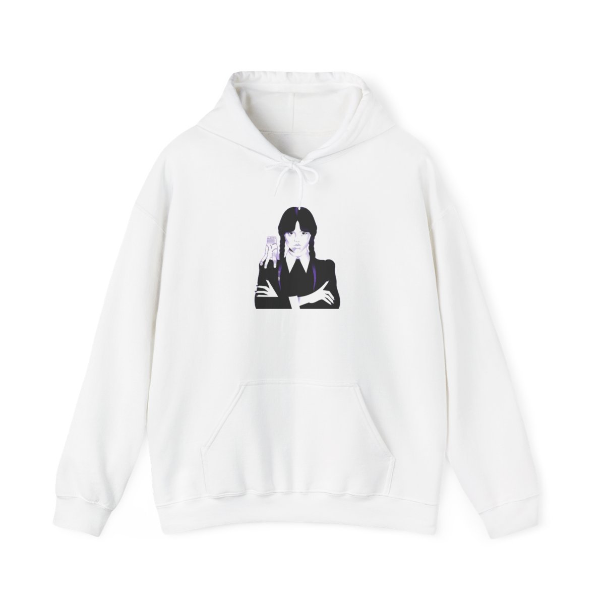 Cool Girl Illustration Hoodie | Noir Character Graphic Sweatshirt | Wednesday Merch