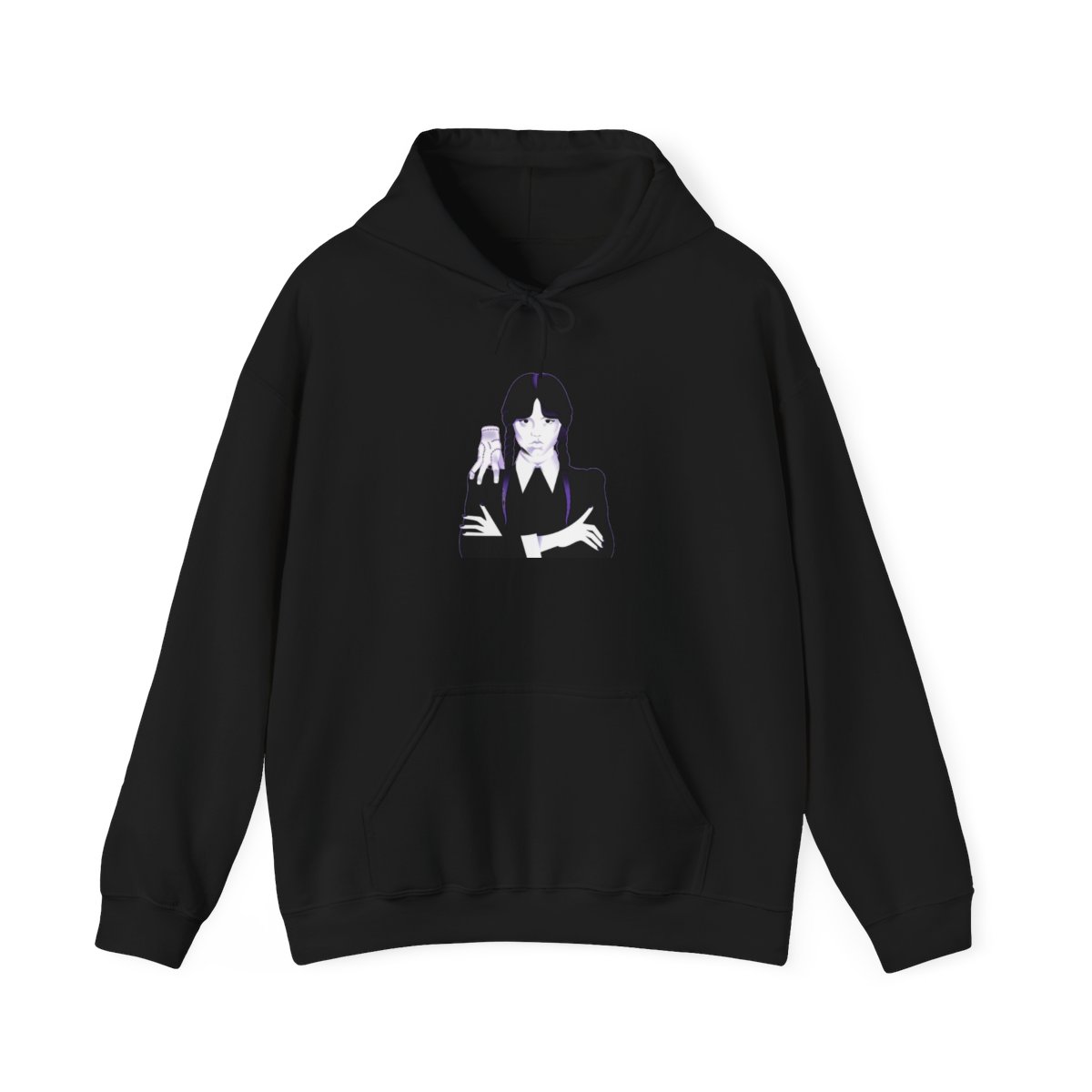 Cool Girl Illustration Hoodie | Noir Character Graphic Sweatshirt | Wednesday Merch - alternate angle 3, merchandise