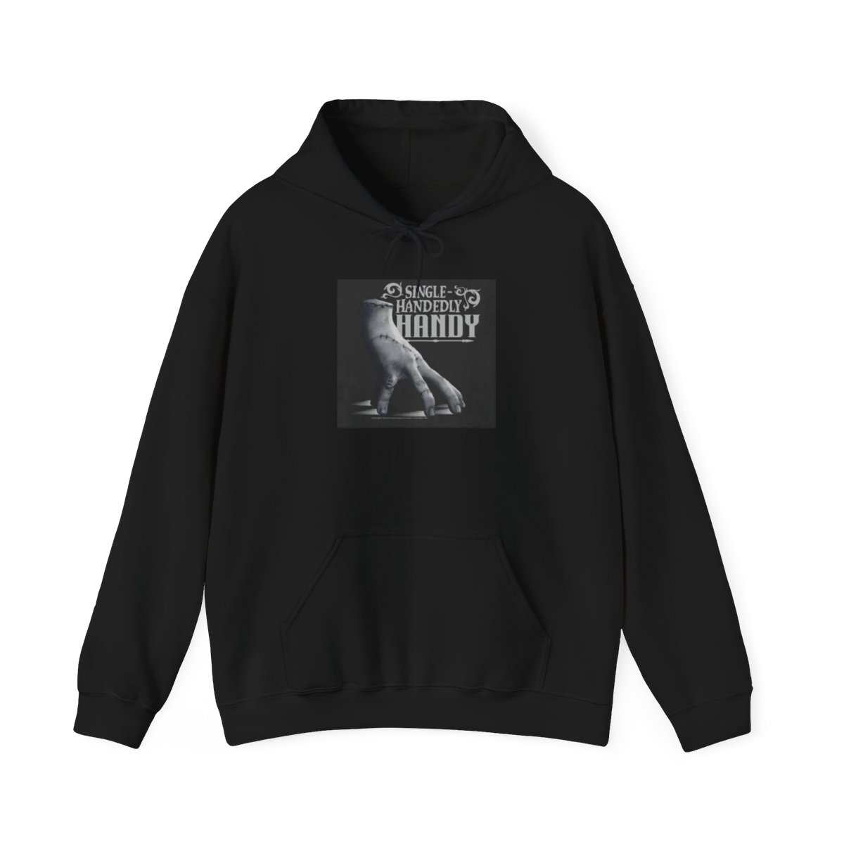 Single-Handed and Handy Hoodie | Hand Illustration Graphic Hoodie | Wednesday Merch
