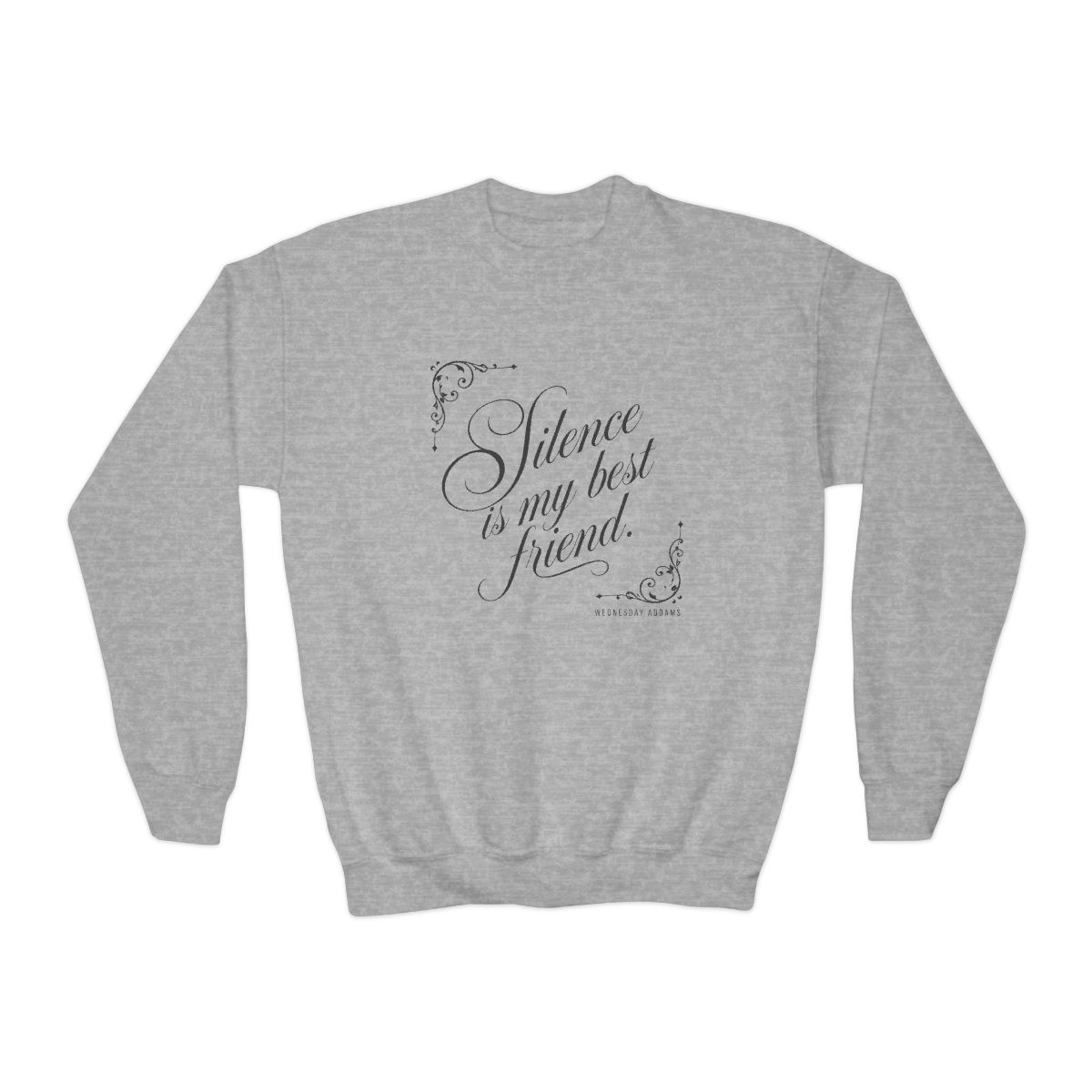 Wednesday "Silence is my best friend." Kids Crewneck